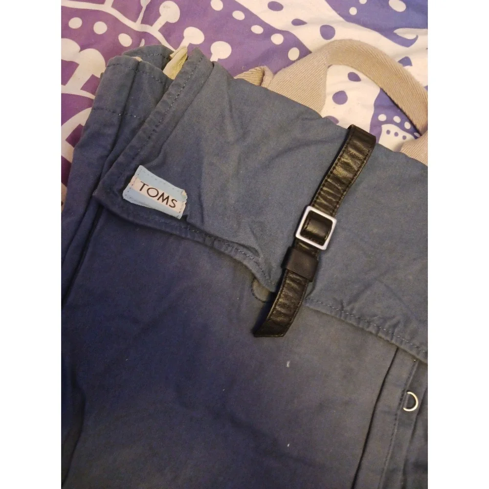 Toms Trekker Blue‎ Waxed Canvas Knapsack Minimalist Backpack